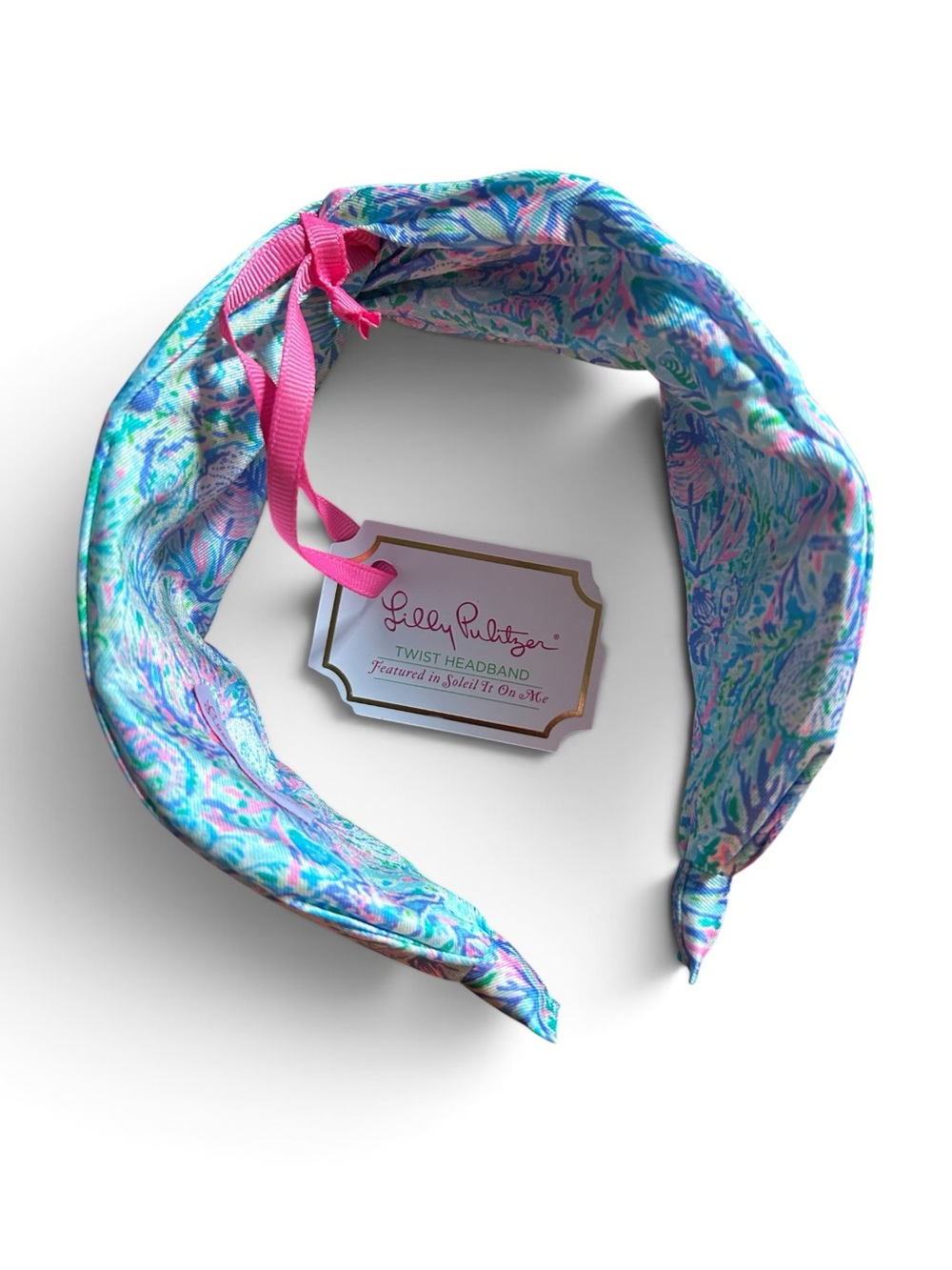 Lilly Pulitzer Pink & Turquoise Soleil It On Me Twist Headband